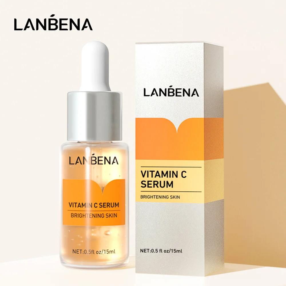 LANBENA Face Care Vitamin C Serum Whitening Lighten Spots Facial Essence Fade Dark Spots Remove Freckle Speckle Serum Skin Care