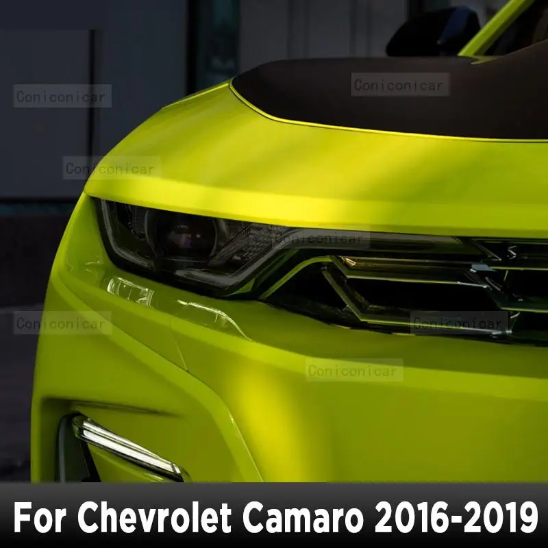 

Car Headlight Protection Tint Anti-Scratch Protective Smoked Black Film TPU Stickers For Chevrolet Camaro 2016-2019 Accessories