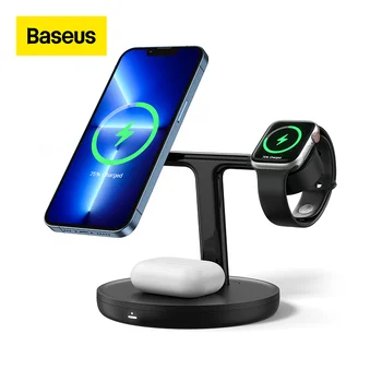 Baseus 3 in 1 20W Magnetic Wireless Chargers Stand For iPhone 12 13 14 Charger Dock Station for Airpods Pro Wireless Charger 1
