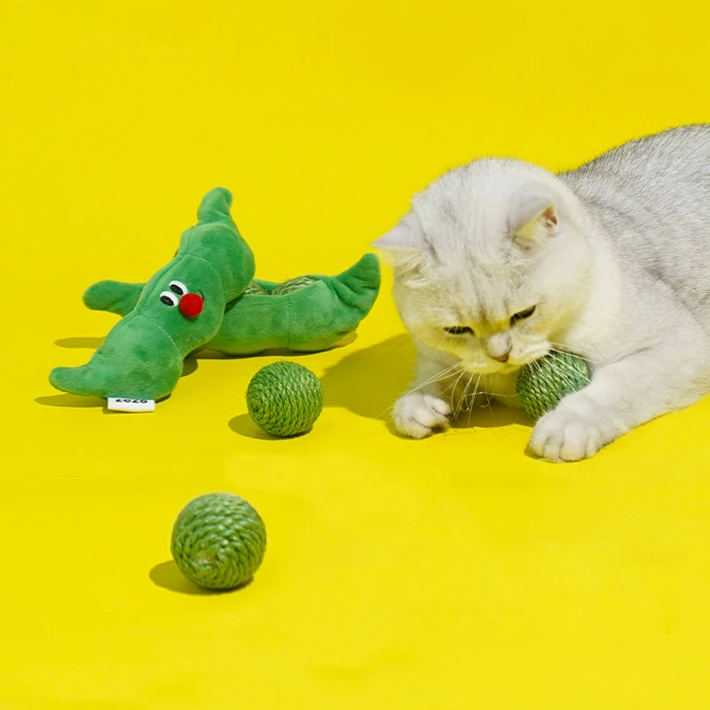 

Bonzerpet Cat Toy Chew Molar Teeth Sisal Ball Sound Funny Amuse Toys