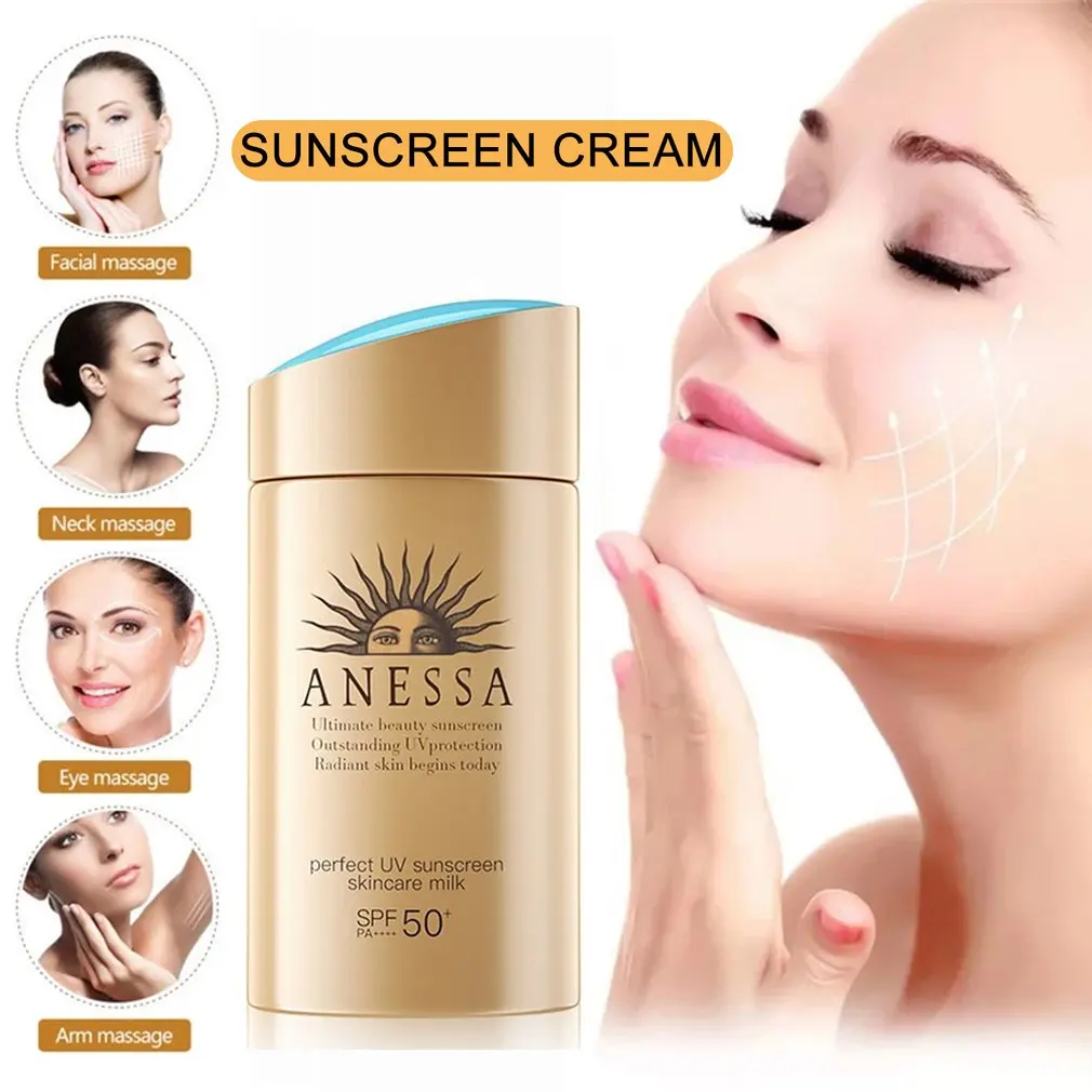 

Sunscreen Cream Little Golden Bottle Facial Body Sunscreen Moisturizing Glow Skincare Gel Resistant Makeup Primer 60ml