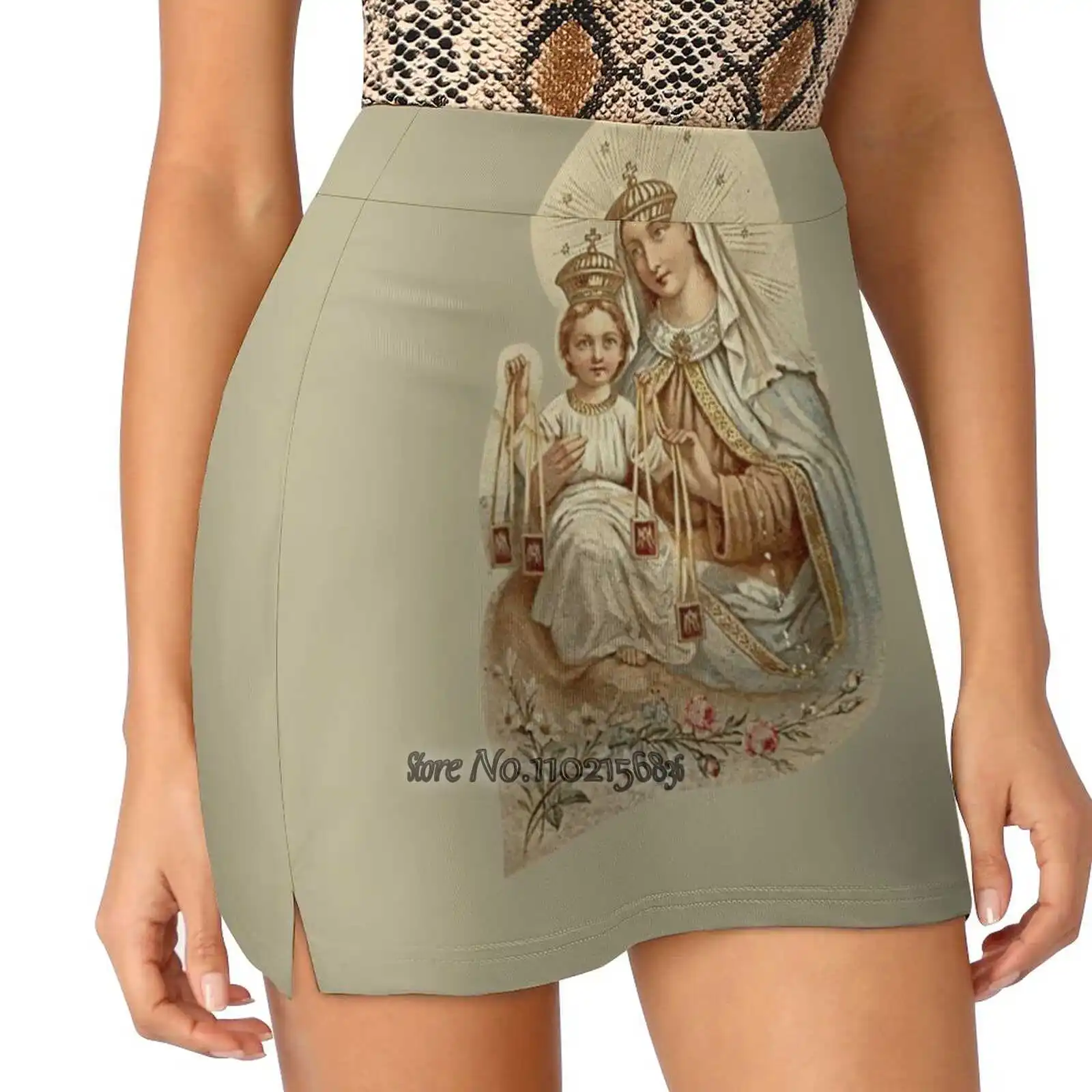 

Женская Спортивная юбка Our Lady Of Mount Carmel, короткая юбка с принтом для занятий теннисом и фитнесом, крепление для нашей леди