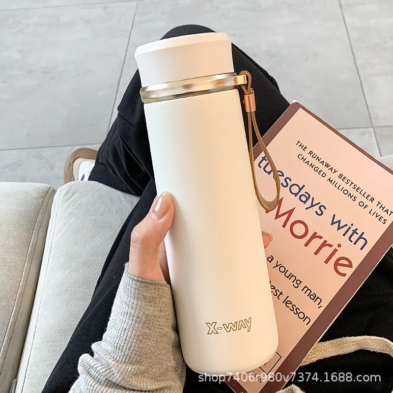 

Термос, высококлассная вакуумная фляжка в комплекте, Офисная чашка с чайной перегородкой, портативная бутылка из нержавеющей стали 304