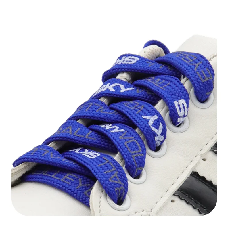 

Coolstring 1CM Wide Shoe Accessories Top Quality Men Women Sneaker Lace Double Layer Polyester Blue Sport Boots Cord Easy Tie