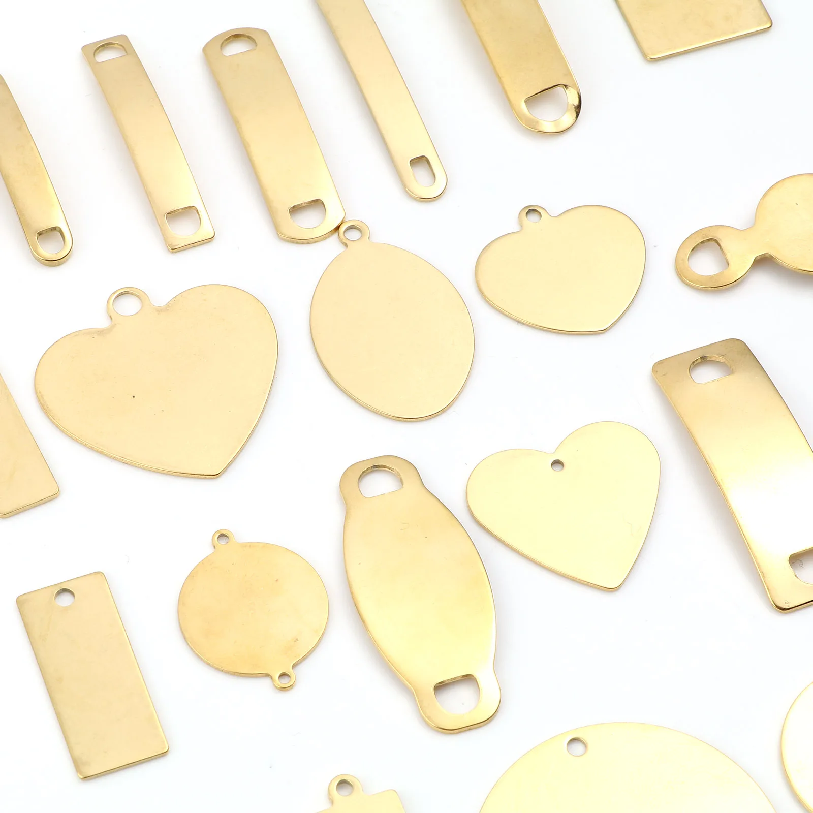 Подвески из нержавеющей стали золотого цвета Металлические Пустые штампованные