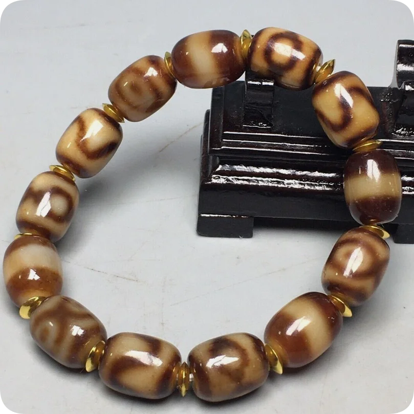 Power Energy Тибетский старый маслянистый агат Дзи *Несколько узоров* Браслет из