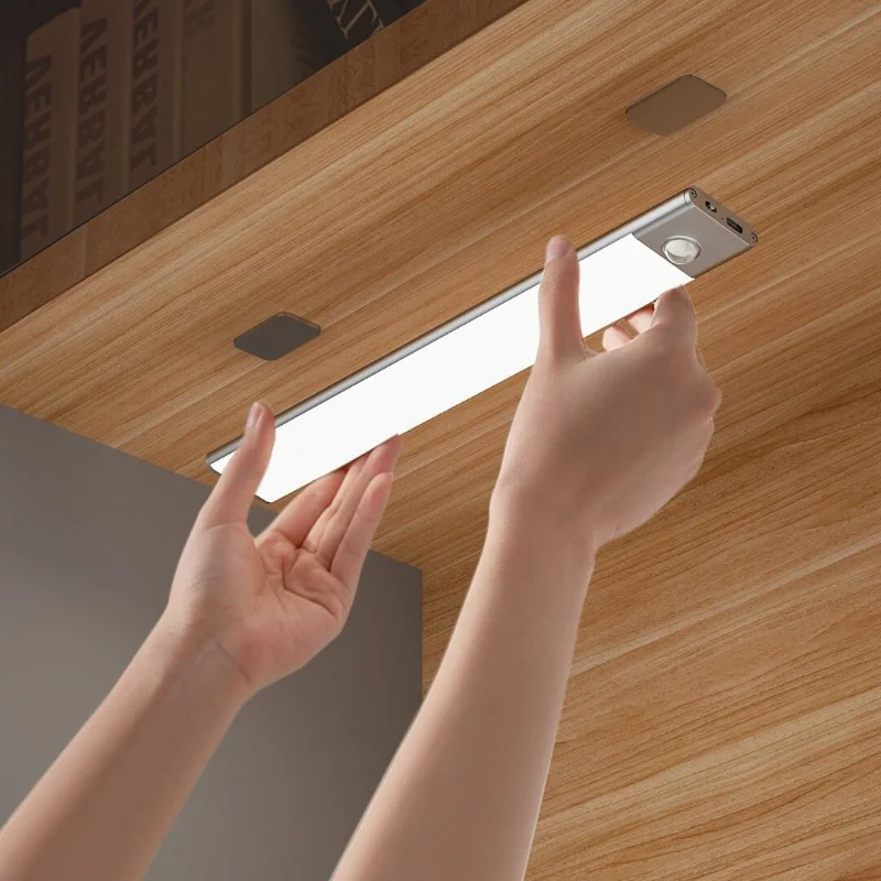 Умный светильник для шкафа Youpin, светодиодный ночник с датчиком движения, ультратонкая Беспроводная лампа с USB-зарядкой для кухни, кабинета, ...