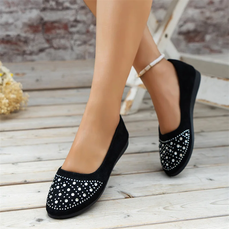 

2023 Loafers Women Casual Shoes Summer New Bling Light Flat Shoes for Women Shallow Silp on Woman Office Work Shoes Plus Size 43