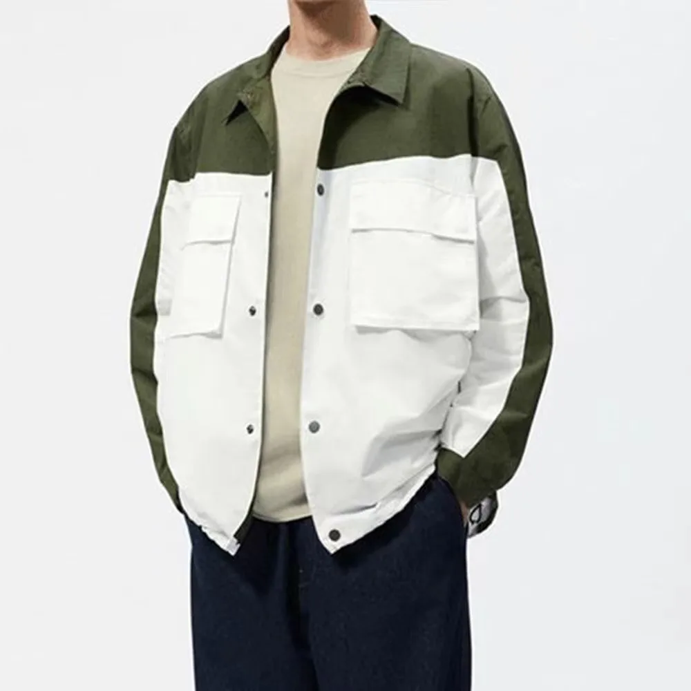 

ZA Retro Tooling Shirts Long-Sleeved Men's Women's Contrast Color Street Fashion English Loose All-match Spring Autumn Trend