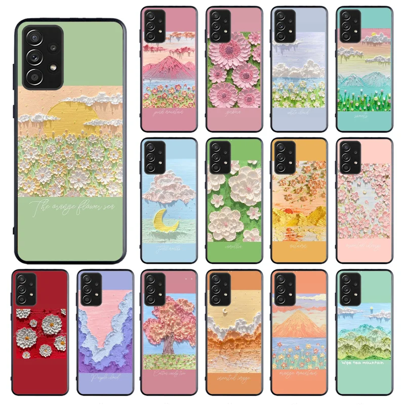 

Beautiful Flower Cloud Painting Art Phone Case For Samsung Galaxy A13 A03 A12 A32 A71 A11 A21S A02 A52 A72 A51 A50 A70 A31 M31
