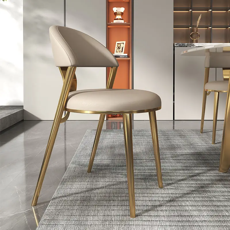 

Luxury Nordic Kitchen Leisure Dining Chairs Modern Living Room Chairs Make Up Bar with Backrest Poltrone Relaxing Furniture