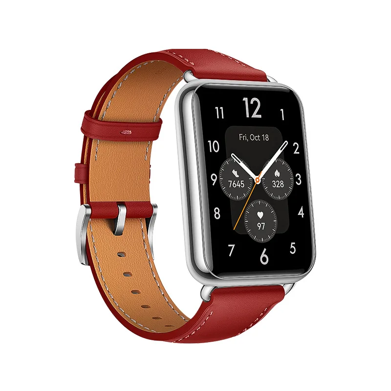 Ремешок из натуральной кожи для смарт-часов Huawei Watch Fit 2 сменный спортивный