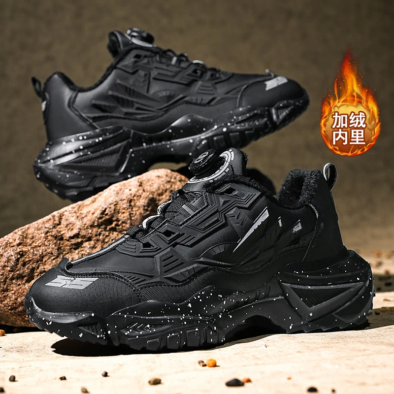 Мужские ботинки новинка 2024 зимние тапочки теплая мужская обувь