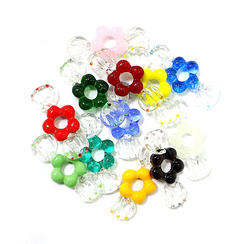 

6pcs Creative Murano Glass Sweet Candy Ornaments Irregular Shaped Flower Design Home Living Room Table Decor Wedding Party Gifts