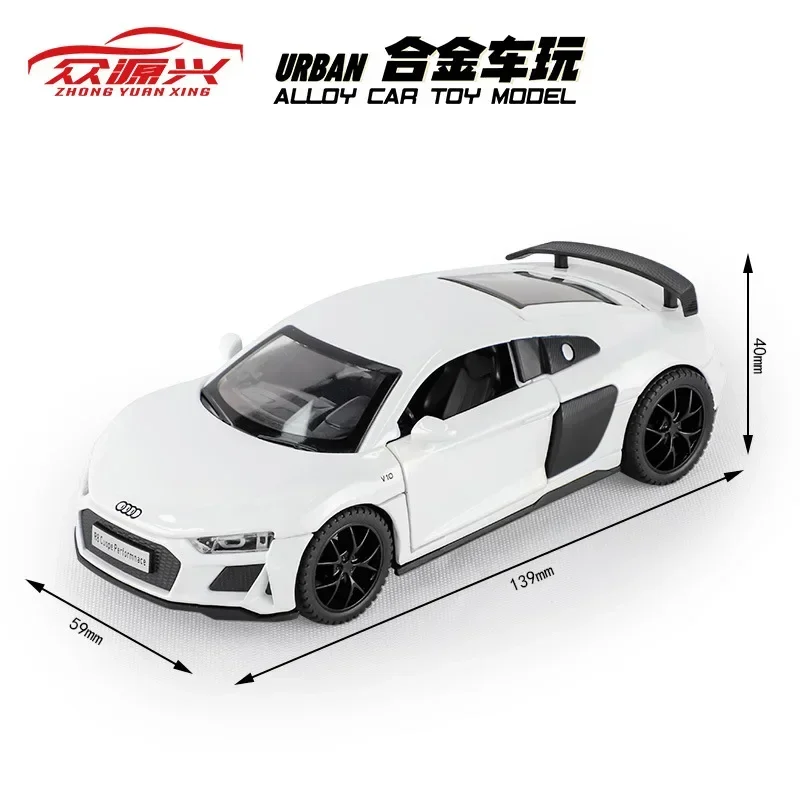 1:32 Audi R8 спортивный автомобиль высокая имитация литая металлическая модель