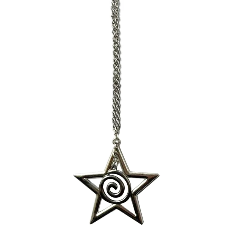 

Punk Star Pendant Necklace Hip Hop Spirals Rune Charm Choker Hollow Star Necklace Y2K Jewelry Unisex DropShip