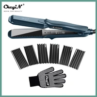 ceramic interchangeable 4 in 1 fast hair straightener professional corn wave flat crimping iron hair curler roller flat iron 46