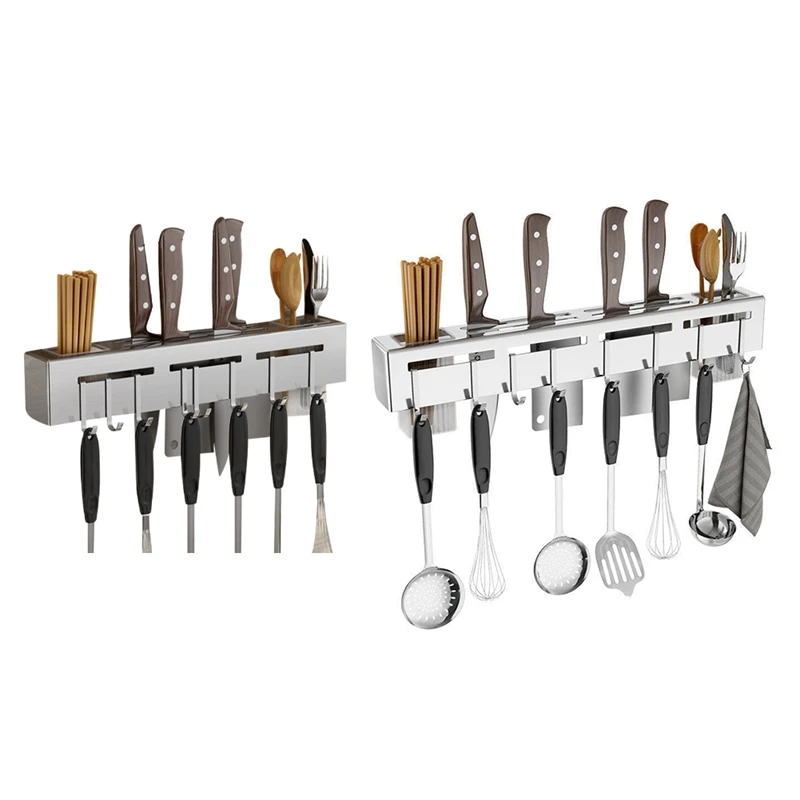 

Кухонная стойка из нержавеющей стали, крючок для слива, приправа, бутылка, настенное крепление, многофункциональное хранилище для кладовой,...