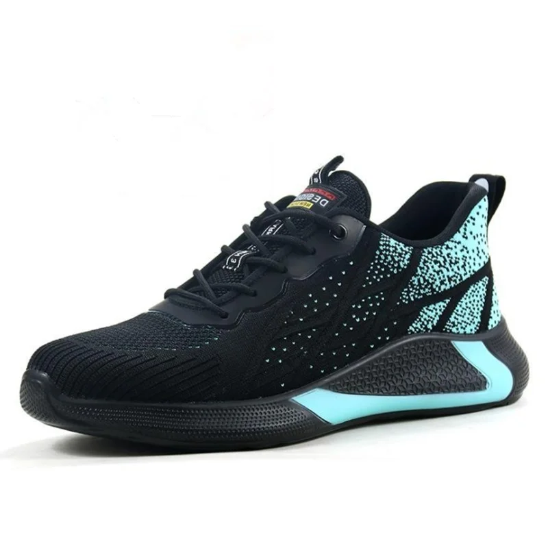

Safety shoes men's breathable wear-resistant fly-woven surface safety protection anti-smashing anti-piercing work shoes