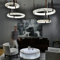 luxury marble ring led home decoration lustre chandelier lighting 2022 new trend suspension luminaire lampen for living room