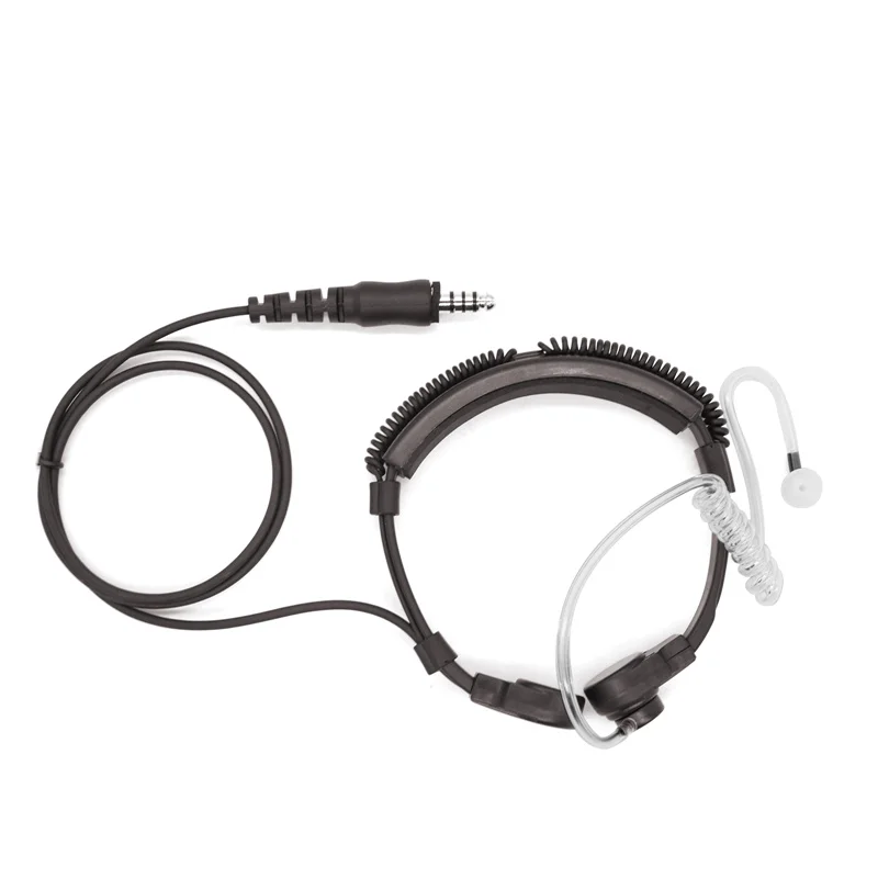Tactical Throat Headset Earpiece with U94 PTT for Baofeng UV-5R BF-888S BF-F8HP BF-F9 UV-82 UV-82HP UV-82C Kenwood Walkie Talkie