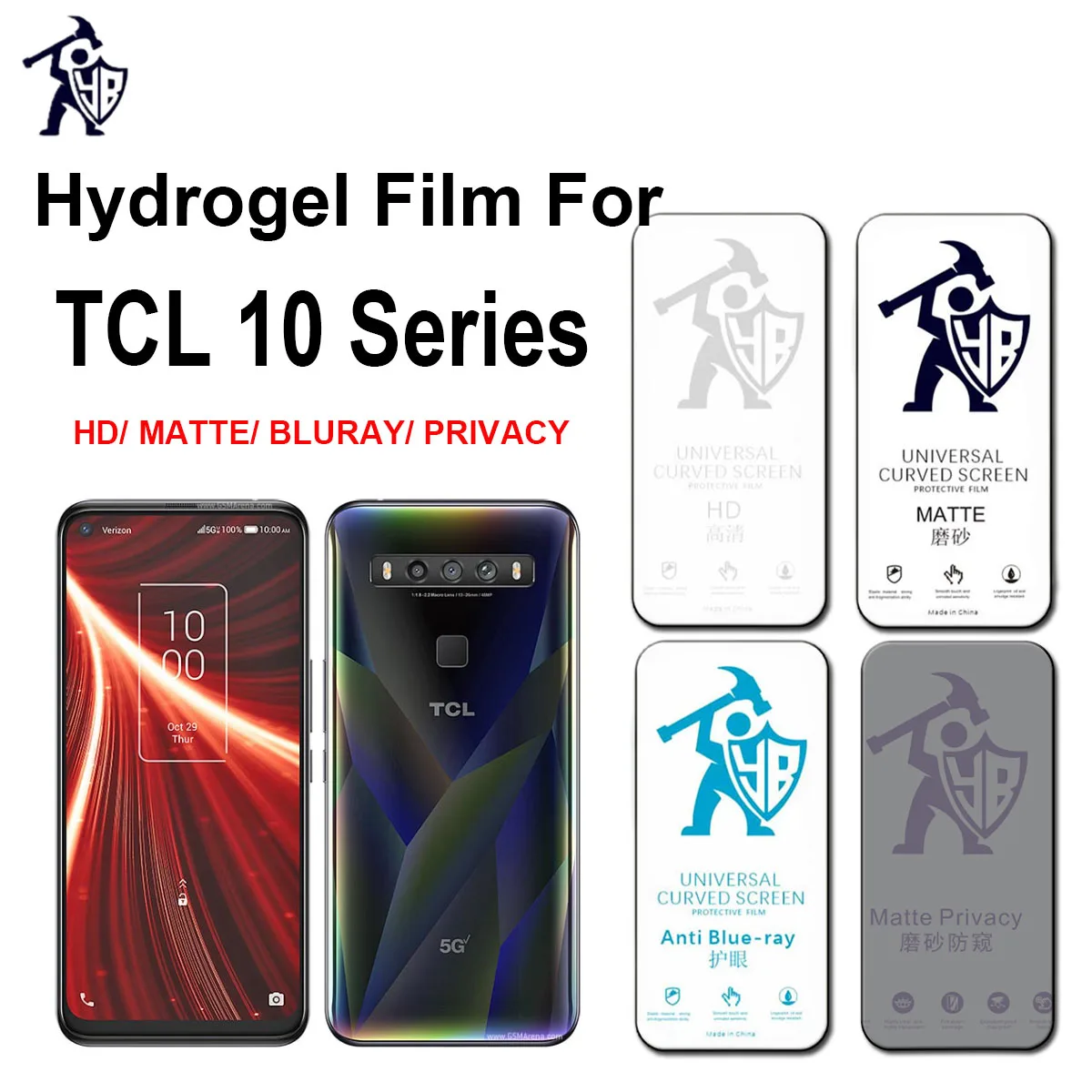 2pcs матовая гидрогелевая пленка конфиденциальности для TCL 10 Pro SE HD экран Protector 5G 10L