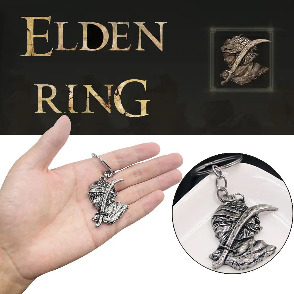 

Elden Ring Curved Sword Pendant Talisman Keychain Vintage Metal Weapon Keyring Cosplay Prop For Men Women Car Key Chain Gift