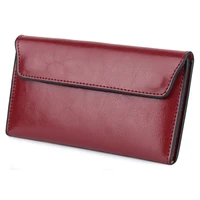 genuine leather women wallet long magnetic buckle female wallet women clutch bags cow leather coin purse credit card holder