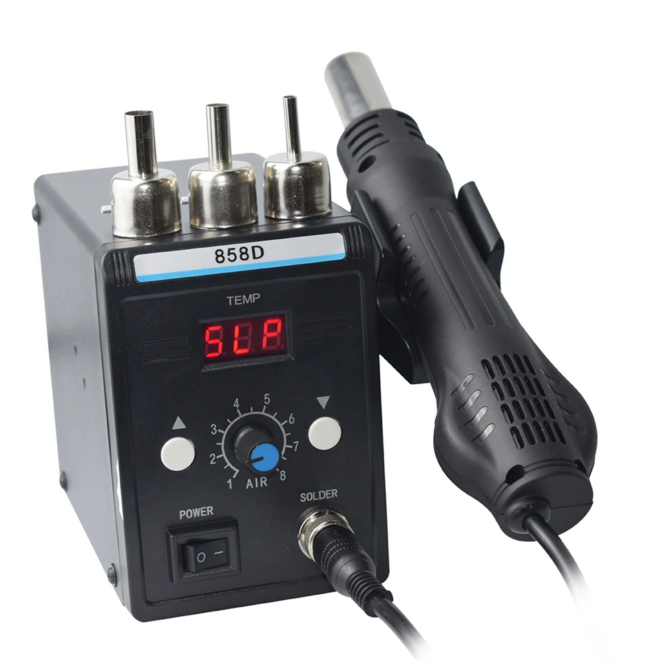 Eruntop 858D-Estación de soldadura Digital LED sin plomo, pistola de aire caliente, retrabajo BGA