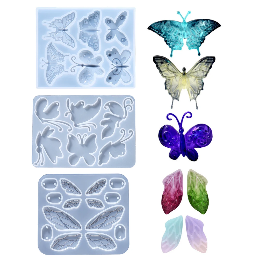 

Бабочка кулон эпоксидная смола, форма ювелирные изделия Литье силиконовый кристалл для DIY брелок ремесленные принадлежности аксессуары ручной работы