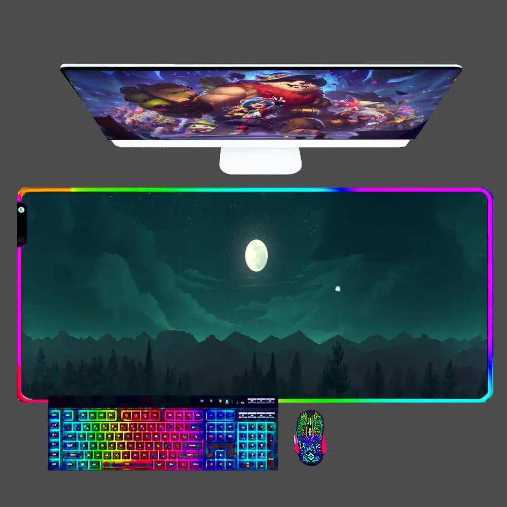 

Forest Firewatch RGB Mouse Pad Gamer PC Computer Large 900x400 Desk Mat Keyboard Anime Gaming Accessories LED Anti-skid Mousepad