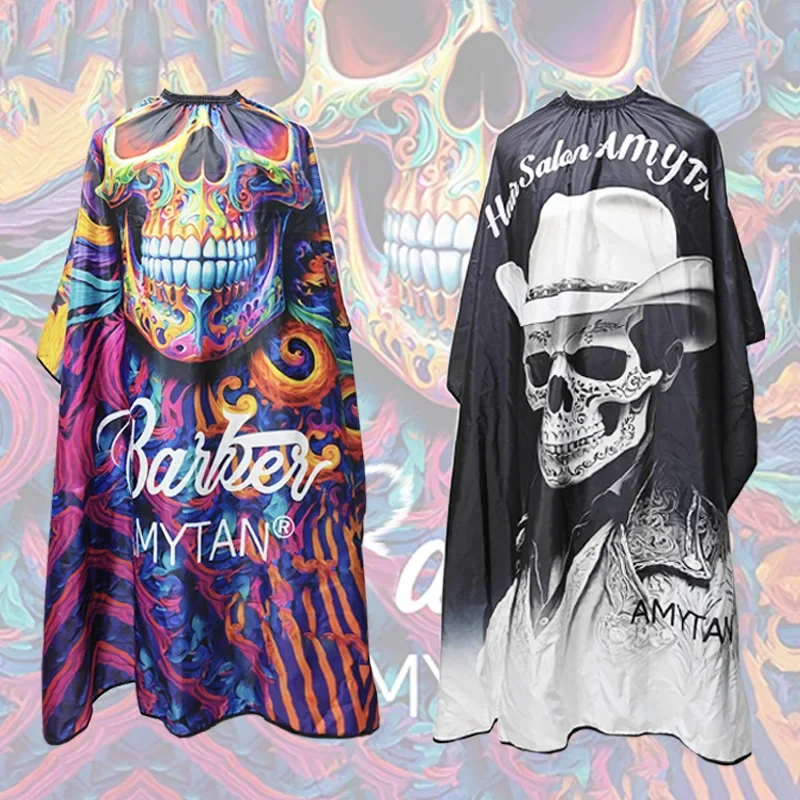 1 шт. водонепроницаемый фартук для волос с принтом черепа
