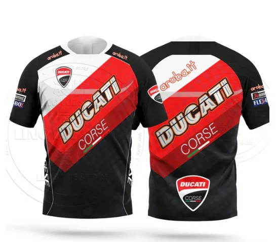 Фото Лидер продаж, футболка Ducati для мотоциклистов, спортивный гоночный костюм на открытом воздухе, новинка 2025 года, быстросохнущая летняя футболка большого размера с коротким рукавом №4