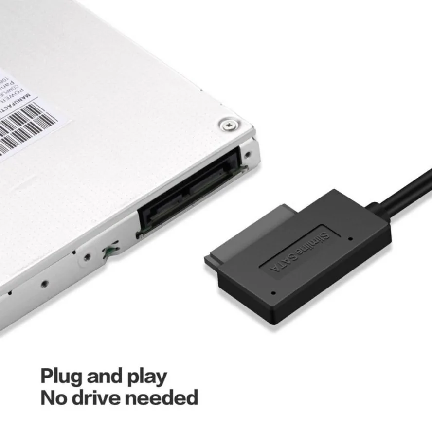 Фото Мини-переходник SATA USB 2.0 к Sata II 7+6 13Pin, кабель-переходник, устойчивый стиль для ноутбука, ноутбука, CD/DVD ROM, тонкий диск HDD №3