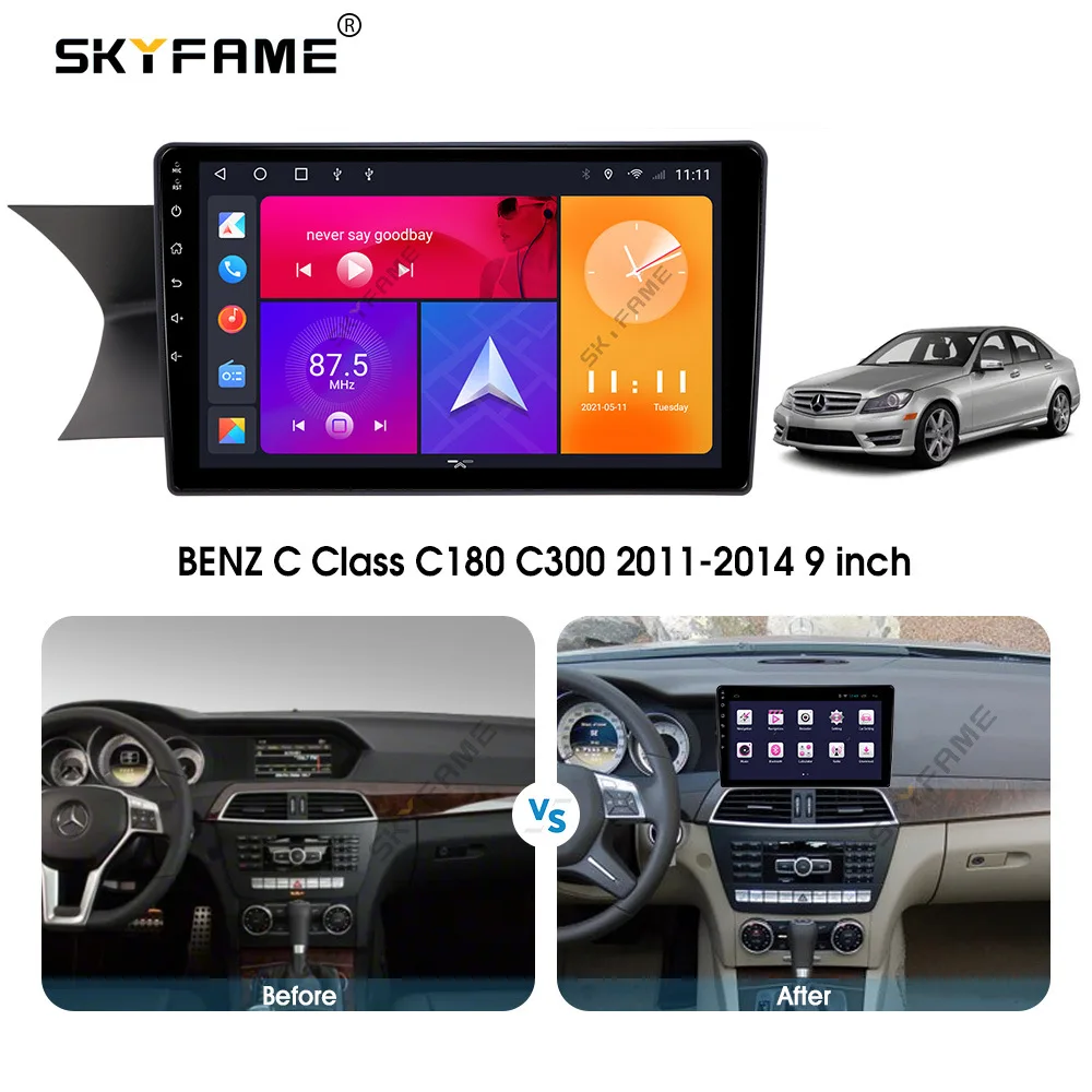 

For BENZ C-Class C180 C300 2011-2014 2 Din Car Radio Android Multimedia Player GPS Navigation IPS Screen 9 Inch