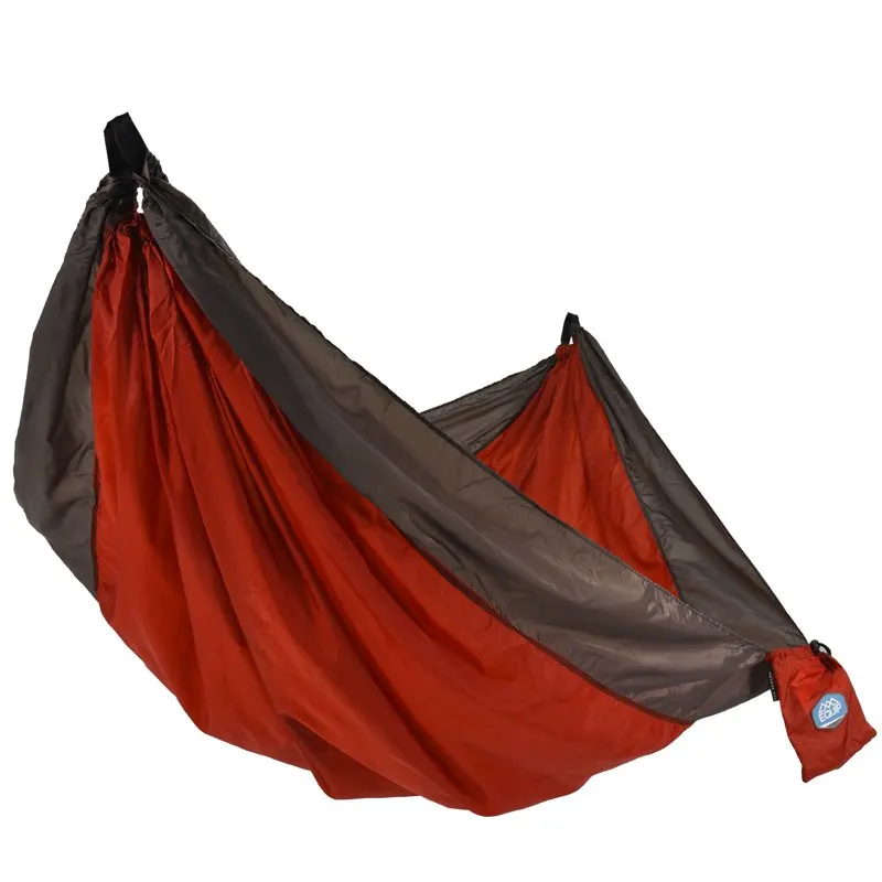

Lightweight Portable Nylon Camping Travel Hammock, 1 Person Red and Taupe, Size 116" L x 59" W