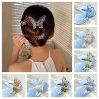 women girl mini butterfly hair claw acrylic hair accessories sweet hair claw clips crab simple hair clamps kawaii chic hair clip