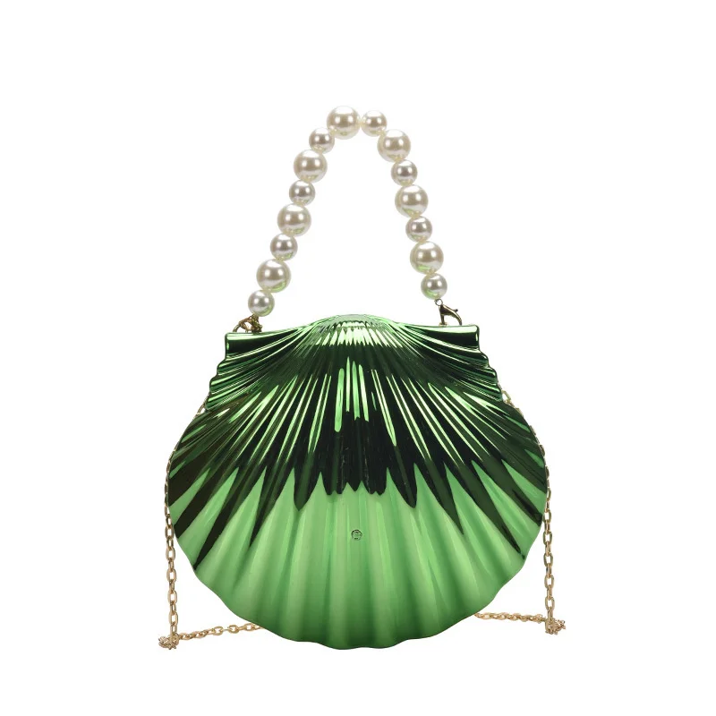 

Unique Designer Acrylic Shell Bag New Crossbody Bag For Women 2023 Fashion Small Shoulder Bags Cute Purses Gold Evening Bag