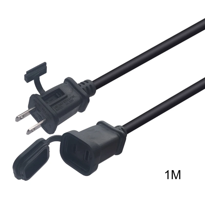 

594A US 2-Prong Male to Female Extension Power Cord Cable 2 Outlet Extension Cable