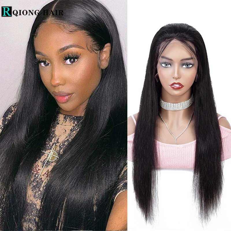 

32" Straight Lace Front Wig Brazilian Hair 13x4x1 T Part Lace Wigs For Black Women Human Hair Pre plucked 4x4 Lace Clsoure Wigs