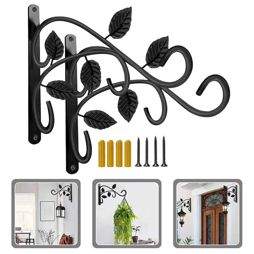 

Flower Basket Holder Iron Hanger Hook Decorative Planter Hanging Brackets Ceiling Hangers