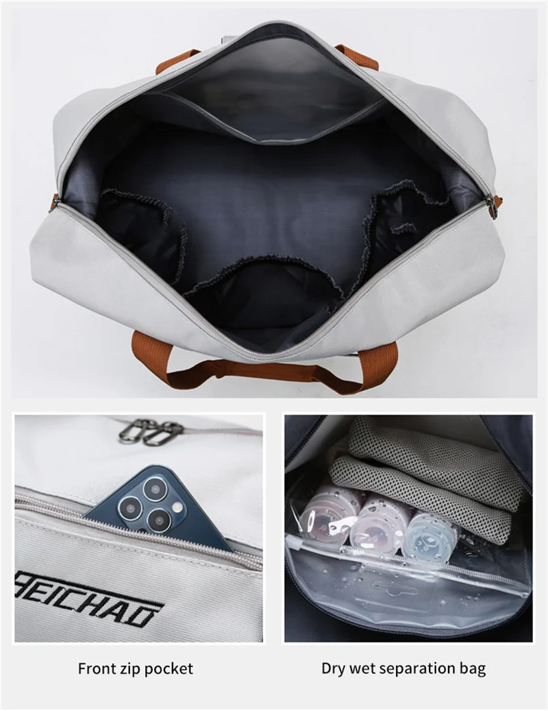 Fashion Waterproof Travel Bags For Women Large Capacity Sports Handbags Weekender Voyage Female Messenger Bag Dry And Wet Tote