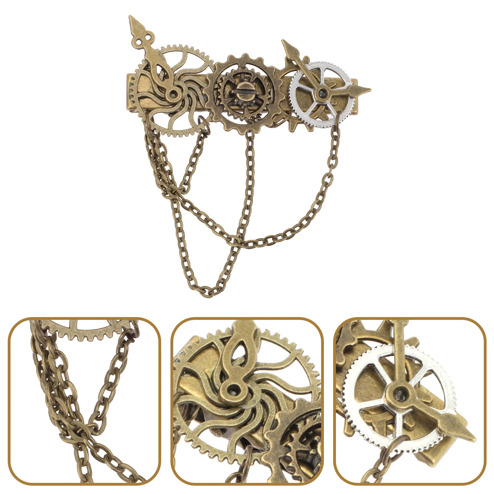 

Punk Hairpin Chain Style Metal Trim Decorate Steampunk Gear Long Retro Clip Alloy Miss