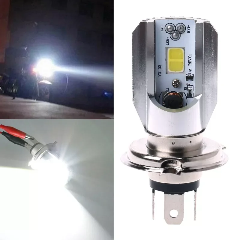 

2021 New 12W H4 LED Motorcycle Headlamp COB Bulb Motorbike Headlight DC 6-80V