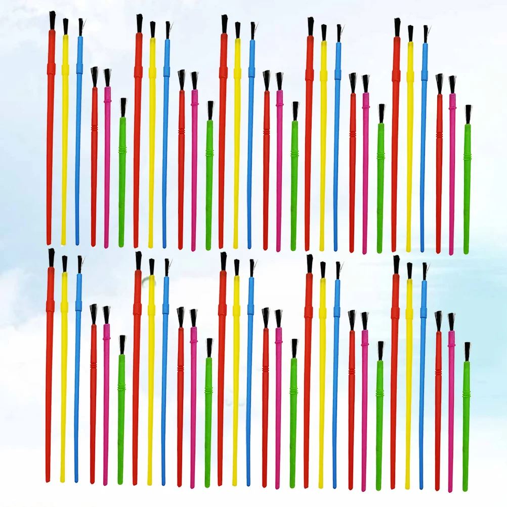 

100 PCS Micro Brush Detail Miniature Brushes Drawing Graffiti Plastic Child