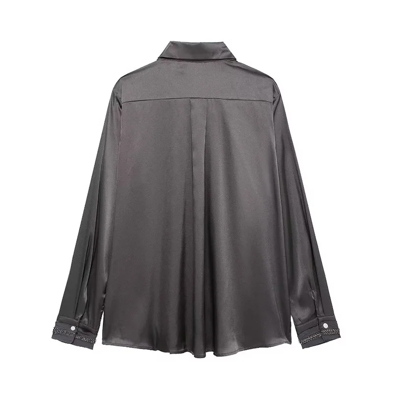 Женская модная Однотонная рубашка Koekop с украшением из бисера и винтажные женские