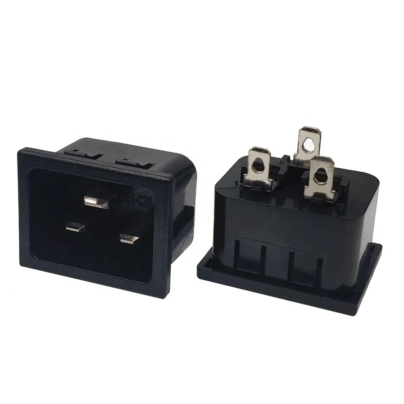 

16A/20A 250VAC IEC 60320 C20 Power Inlet With Quick Disconnects Pdu Plug