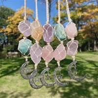 natural quartz crystal crafts feng shui healing stones crystals car hanger for home decoration