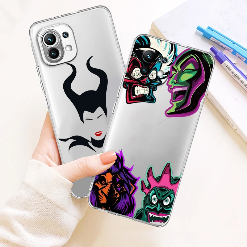 

Disney Villain Queen Cool Transparent Cover Phone Case For Xiaomi Mi 12S 12X 12 11 11T 11i 10T 10 Pro Lite Ultra 5G 9T 9SE 8