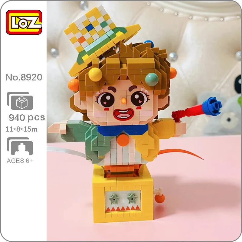 

LOZ 8920 Amusement Park Surprise Spring Clown Joker Horn Doll Model Mini Diamond Blocks Bricks Building Toy For Children No Box